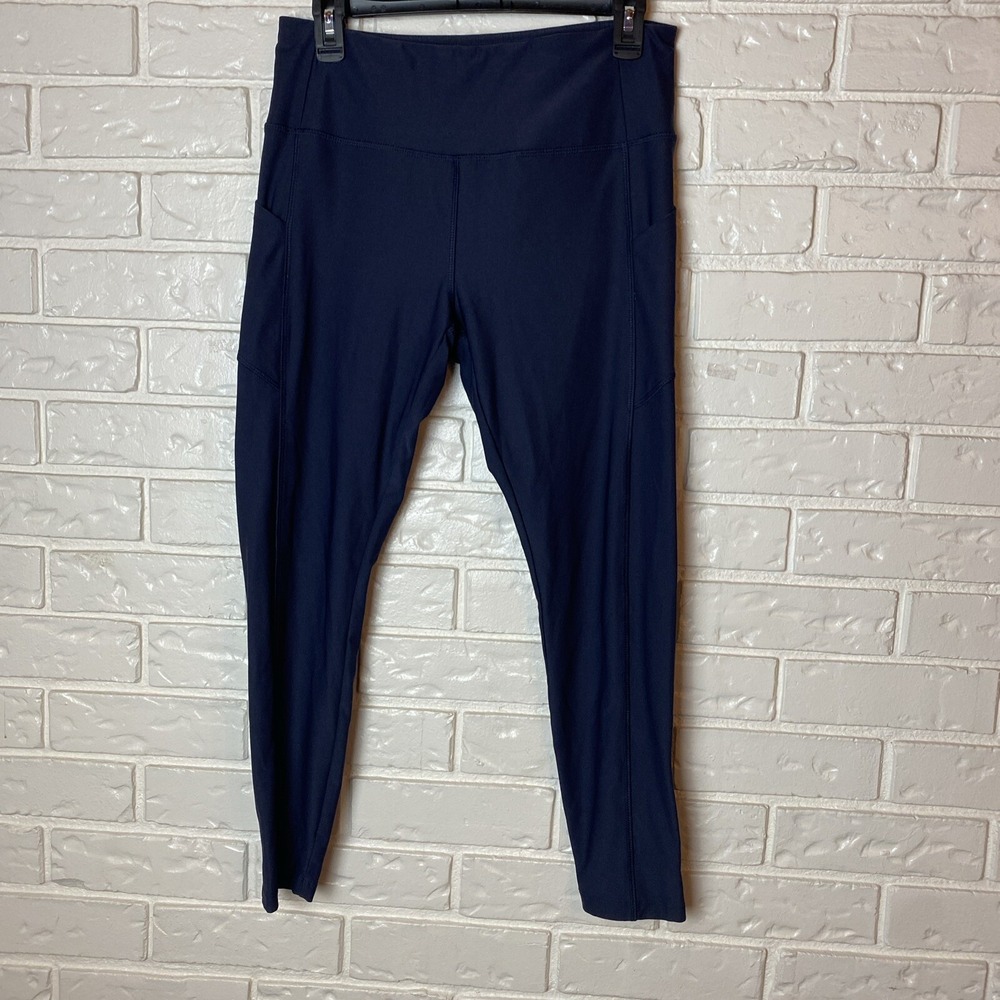 Vogo Athletics Women's Leggings Size‎ L Navy Side Pockets